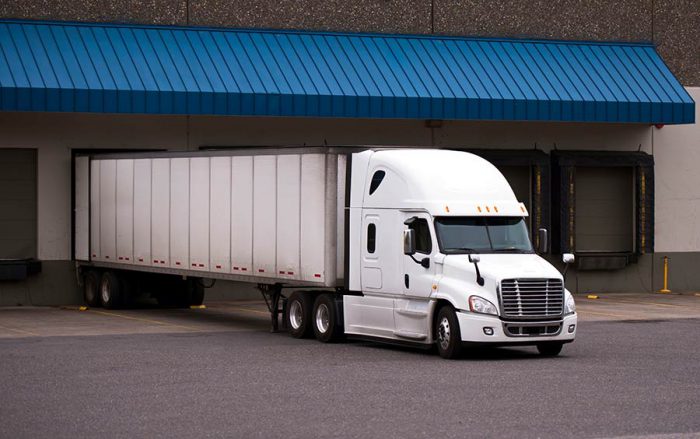 Large shipping truck cross docking at Our Suburban Chicago facility