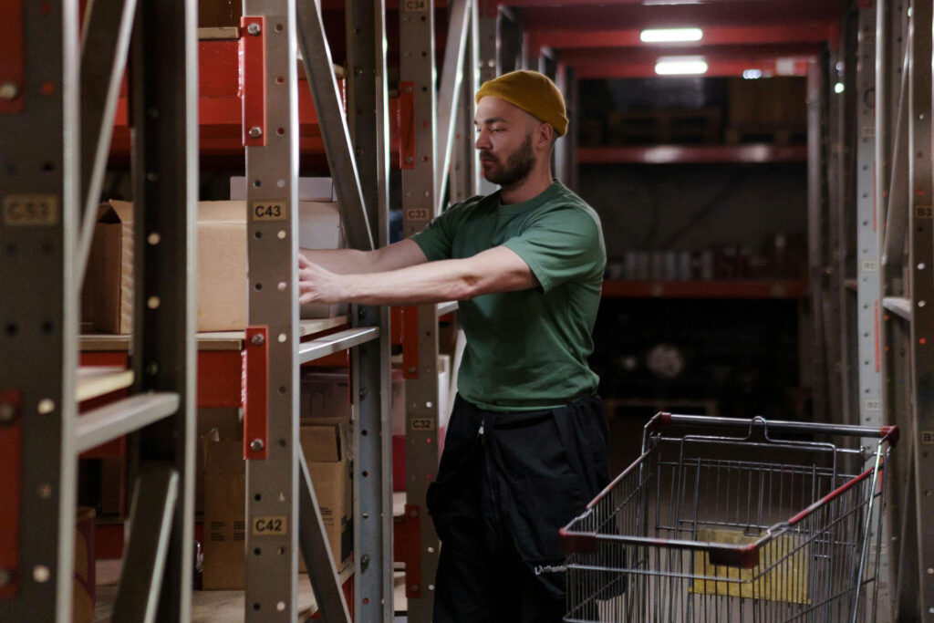Chicago warehouse worker managing return logistics and reverse logistics operations for improved customer satisfaction
